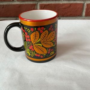 Folklore Hand Painted Folk Art Coffee Mug NWOT